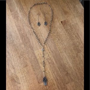 Urban Outfitters Hemsa Necklace and Earrings NEW